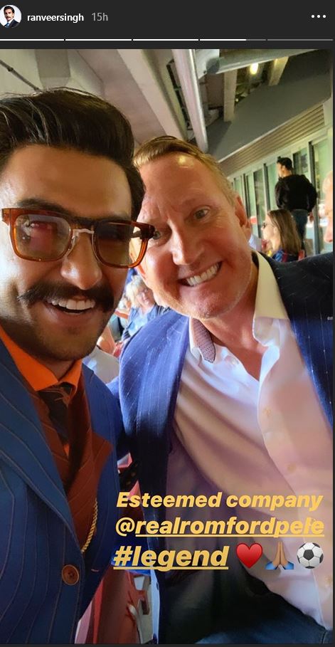 Ranveer poses well with Will Ferrell and Ray Parlour  Ranveer Singh at premiere league  Ranveer with Will Ferrell and Ray Parlour രൺവീർ സിങ്ങ് ഇംഗ്ലീഷ് പ്രീമിയർ ലീഗ്  രൺവീർ സിങ്ങ്