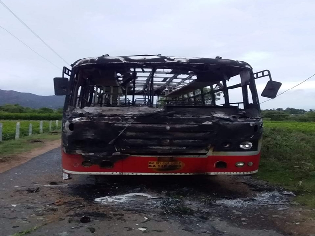 burnt bus