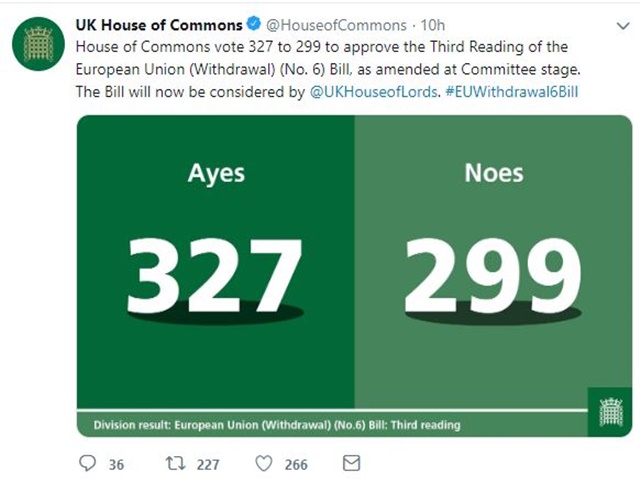 பிரிட்டன் நாடுமன்றம் ட்வீட், britian parliament tweet, hoc tweet