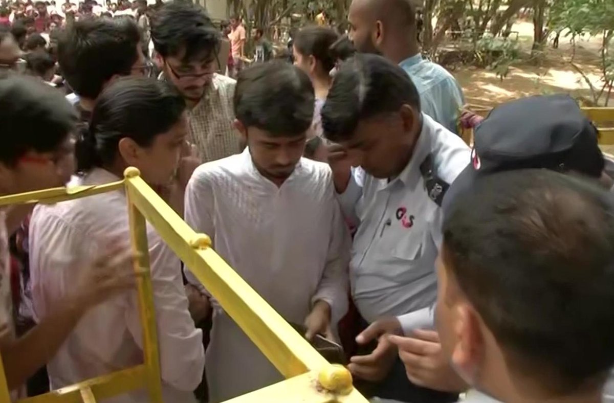 Voting underway for JNUSU election at the university campus.