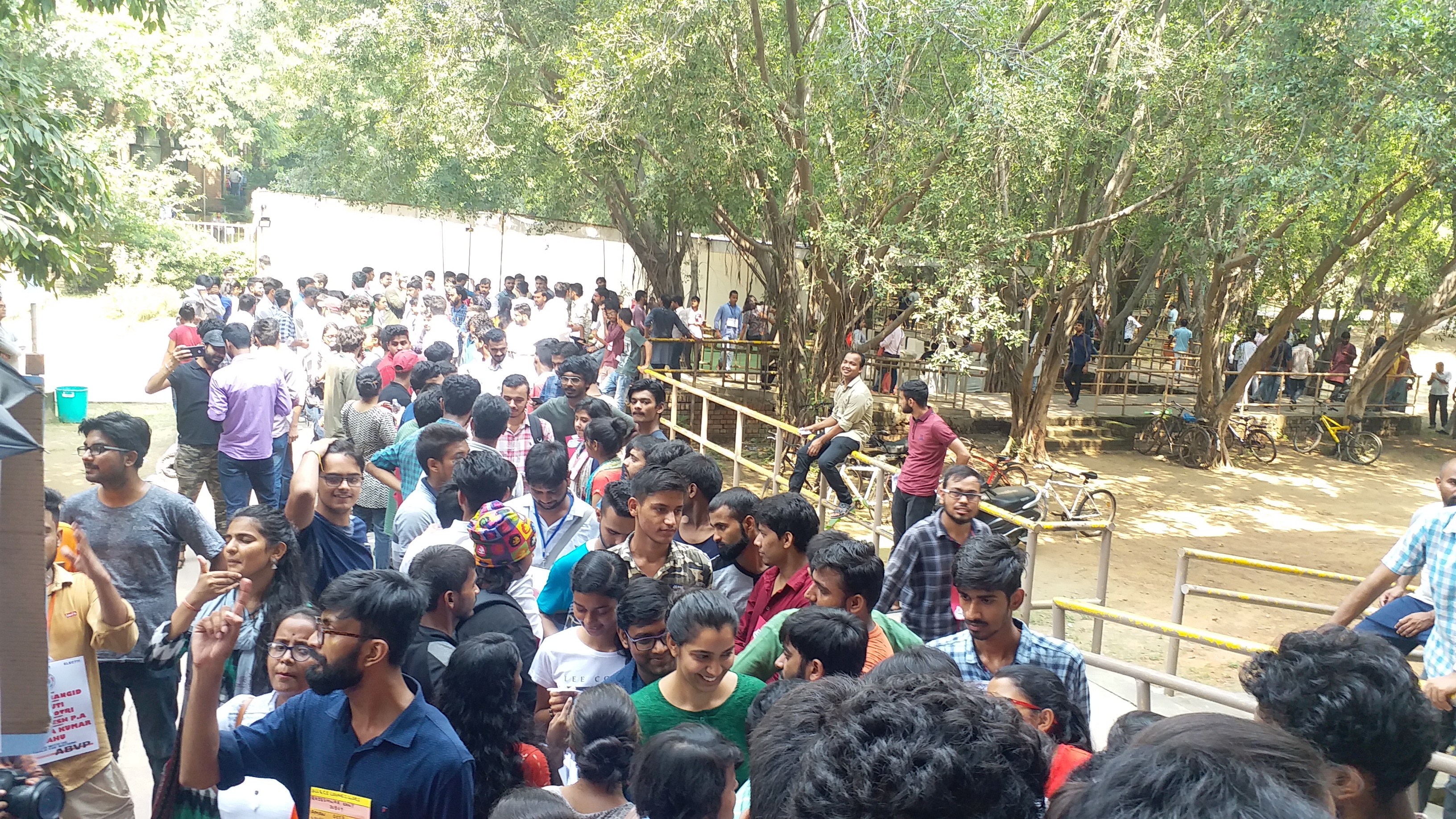 Voting underway for JNUSU election at the university campus.