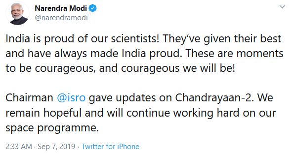 modi on chandrayaan