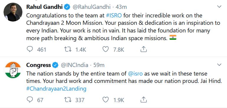 congress on chandrayaan