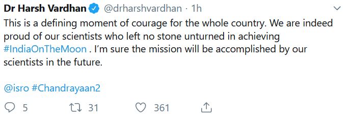 harshvardhan on chandrayaan