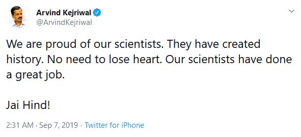 kejriwal on chandrayaan