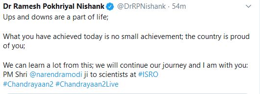 nishank on chandrayaan