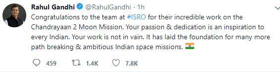 MODI, KOVIND, RAHUL REACTIONS ON CHANDRAYAN-2