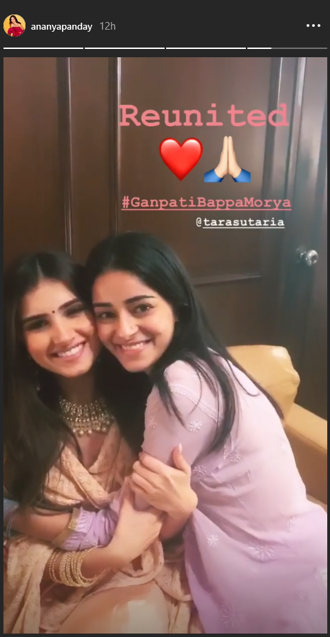 Ananya Panday reunites with Tara Sutaria Ganesh Chaturthi celebration