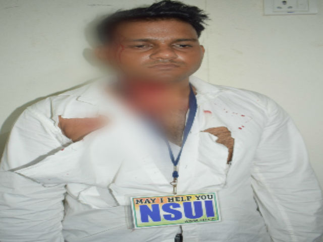 Attack on nsui vice presidetn candidate ankit bharti allegations on abvp ETV BHARAT