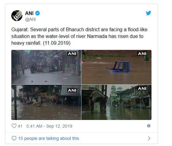 flood like situation in gujurat  gujurat flood  ଗୁଜୁରାଟରେ ବନ୍ୟା ସ୍ଥିତି  ବଢୁଛି ନର୍ମଦା