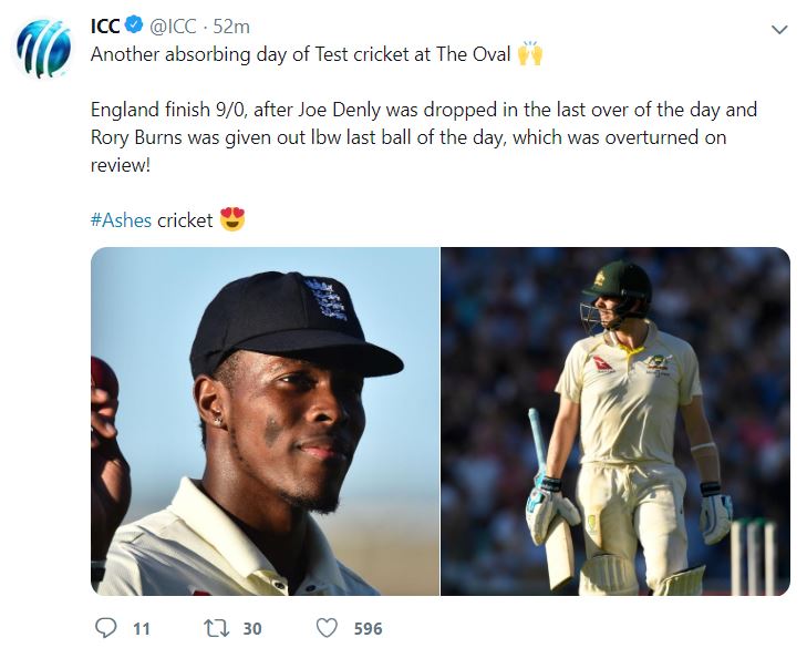 ICC, ICC tweets, ENGvsAUS