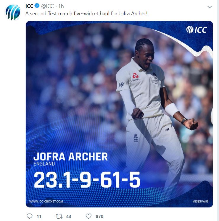 ICC, ICC tweets, ENGvsAUS