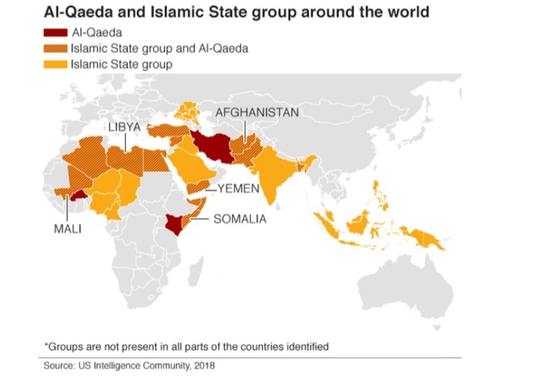 Al-Qaeda and Islamic State group around the world