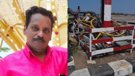 high mast light collapsed  high mast light collapsed one died  thiruvananthapuram airport  thiruvananthapuram airport accident  airport accident  ഹൈമാസ്റ്റ് ലൈറ്റ് പൊട്ടി വീണു  ഹൈമാസ്റ്റ് ലൈറ്റ് പൊട്ടി വീണ് അപകടം  തിരുവനന്തപുരം വിമാനത്താവളം  വിമാനത്താവളത്തിൽ ഹൈമാസ്റ്റ് ലൈറ്റ് പൊട്ടി വീണു  ഹൈമാസ്റ്റ് ലൈറ്റ് പൊട്ടി വീണ് ഒരു മരണം  തിരുവനന്തപുരം വിമാനത്താവളം അപകടം  ലൈറ്റ് പൊട്ടി വീണ് തൊഴിലാളി മരിച്ചു  ഹൈമാസ്റ്റ് ലൈറ്റ്