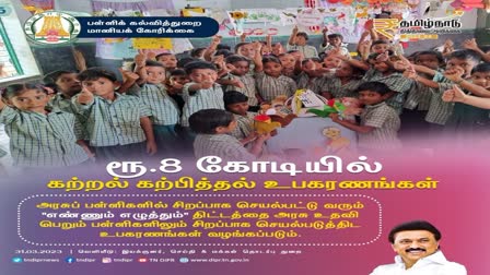 26 புதிய திட்டங்களை அறிமுகப்படுத்திய  பள்ளிக் கல்வித் துறை அமைச்சர்அன்பில் மகேஷ்