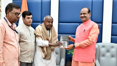 Former Prime Minister HD DeveGowda  Lok Sabha Speaker Om Birla