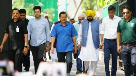 AAP leaders led by CM Bhagwant Mann stage protests across Delhi against CBI summons to Kejriwal