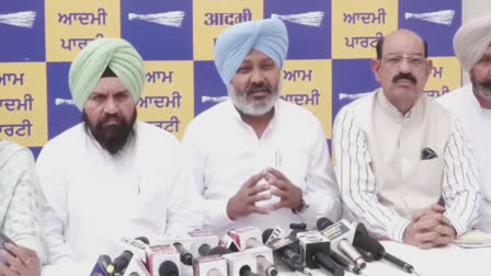 Cabinet minister Harpal Cheema on BJP during AAP's press conference in Jalandhar