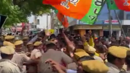 BJP Maha gherao in Banswara, BJYM district president health deteriorated