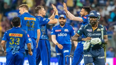 IPL 2023  Mumbai Indians  Gujarat Titans  MI vs GT highlights  മുംബൈ ഇന്ത്യന്‍സ്  ഗുജറാത്ത് ടൈറ്റന്‍സ്  Rohit sharma  hardik pandya  രോഹിത് ശര്‍മ  ഹാര്‍ദിക് പാണ്ഡ്യ  സൂര്യകുമാര്‍ യാദവ്  surya kumar yadav  വിഷ്‌ണു വിനോദ്  vishnu vinod