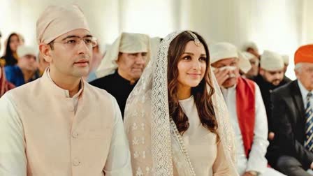 Actress Parineeti Chopra AAP leader Raghav Chadha engagement event