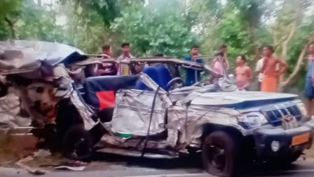 truck hits police van