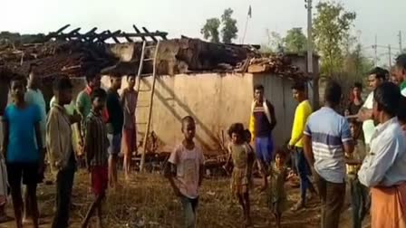 Latehar House Burnt into fire