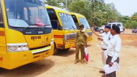 Fitness check of school buses in dhamtari by rto