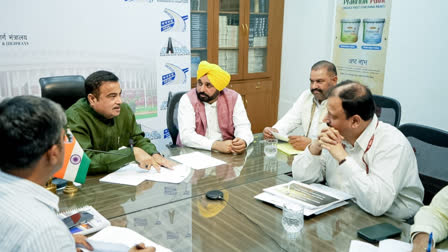 CM Bhagwant Mann Meeting union Minister Hardeep Singh Puri