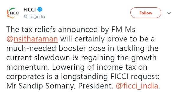 FICCI's tweet