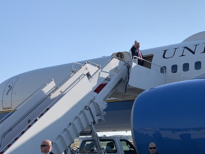 President Trump emplanes for Houston