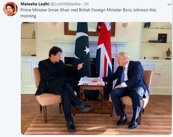 Pakistan's envoy to the United Nations, Maleeha Lodhi called UK PM Boris Johnson 'Foreign Minister'