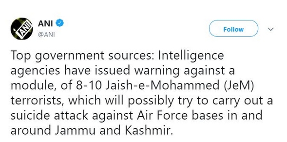 jaish-e-mohammed may attack air force bases