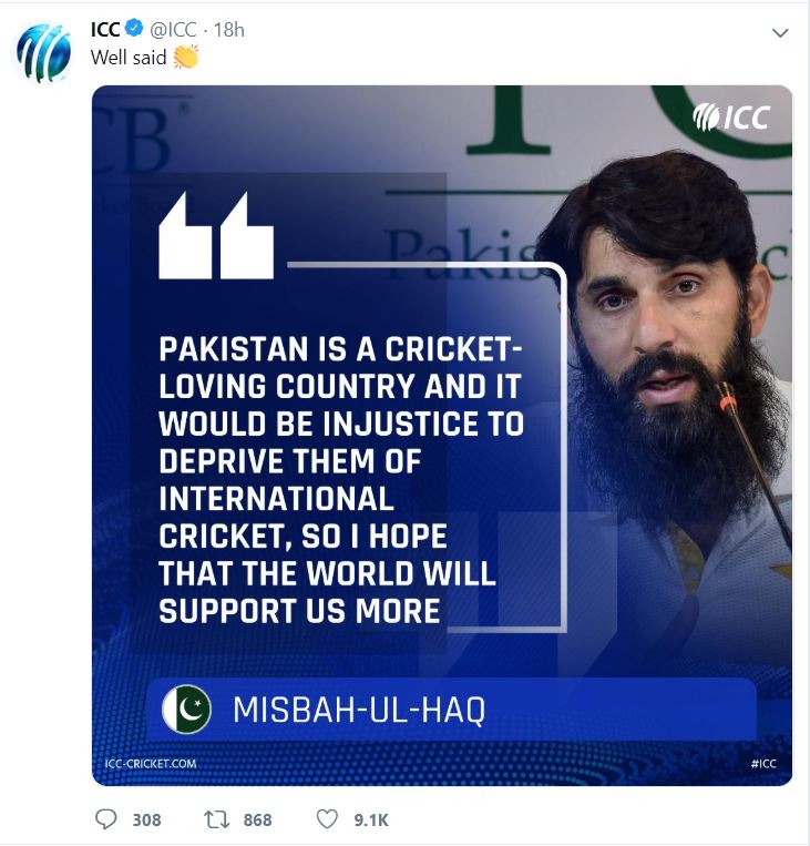 ICC, ICC tweets