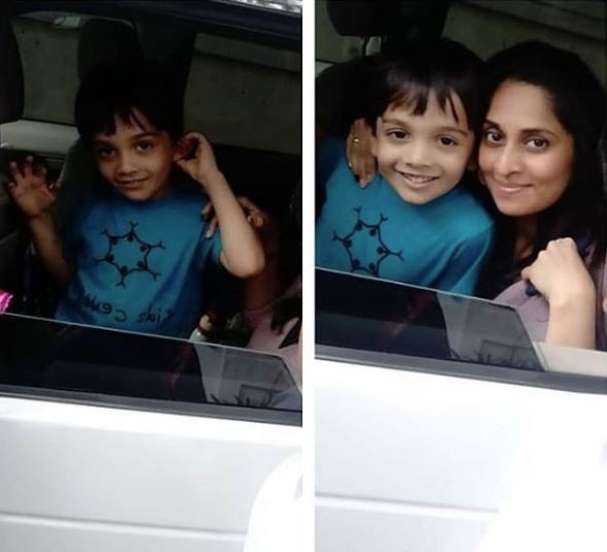 shalini  ajith wife shalini  shalini with son  ശാലിനി  'കുട്ടി തല'യെ ചേർത്തുപിടിച്ച് ശാലിനി