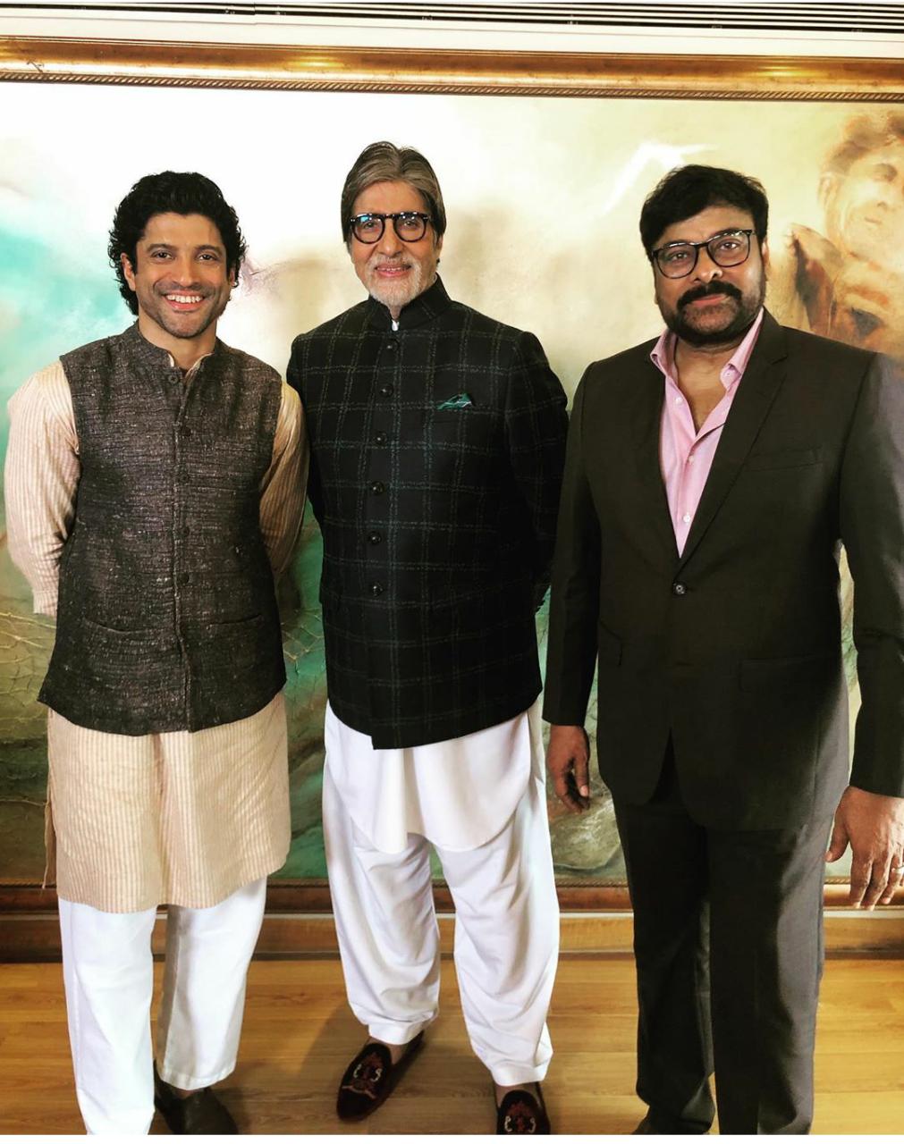 chiranjeevi with amitabh ans farhan akthar