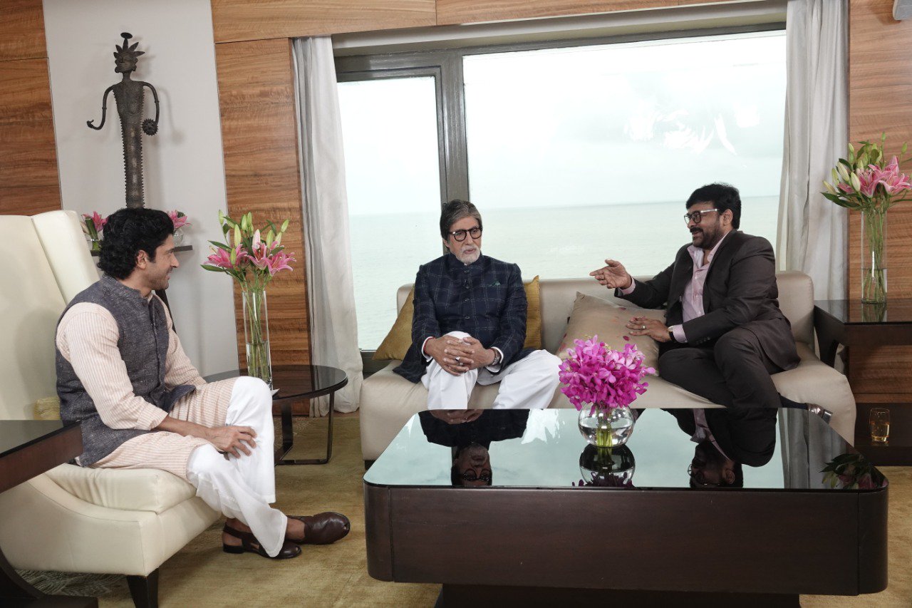 chiranjeevi with amitabh ans farhan akthar