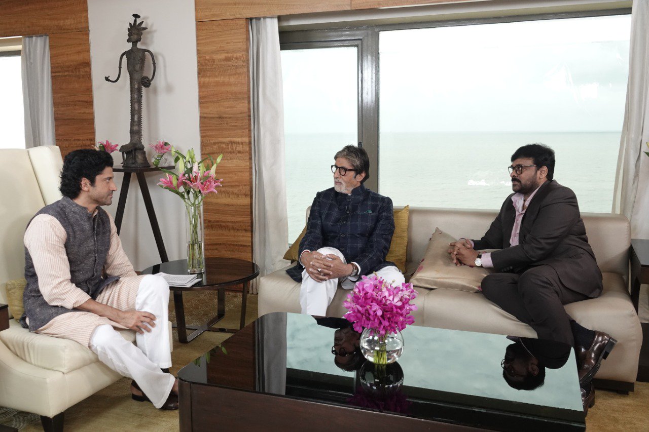 chiranjeevi with amitabh ans farhan akthar