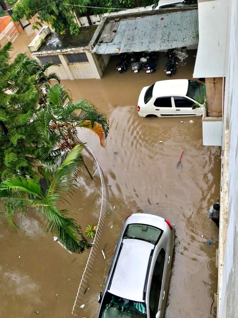 heavy rain causes waterlogging