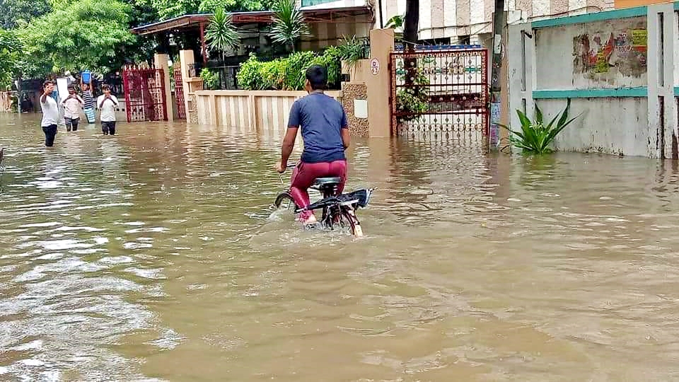 heavy rain causes waterlogging