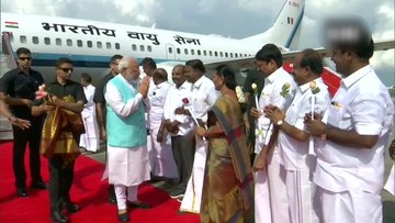 PM Modi arrives in Chennai to attend IIT-Madras convocation today