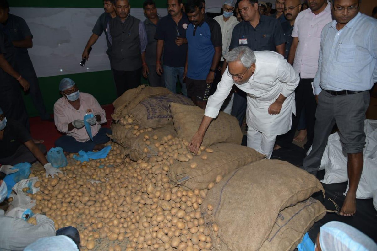 CM Nitish Kumar visited flood-relief camp in Patna.