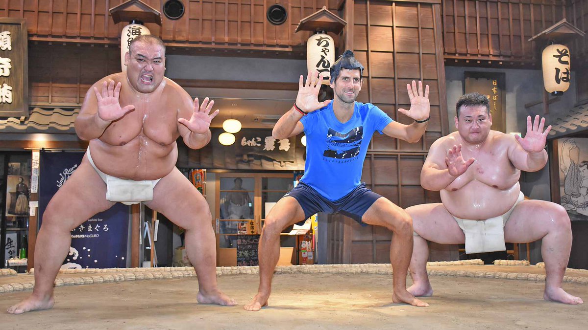 Video Novak Djokovic Tried Fighting a Sumo Wrestler and the Results Were Hilarious