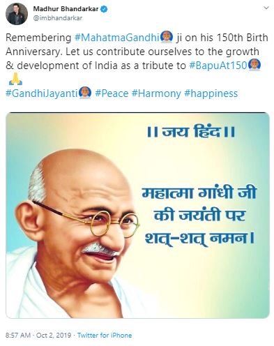 bollywood celebrate gandhi jayanti