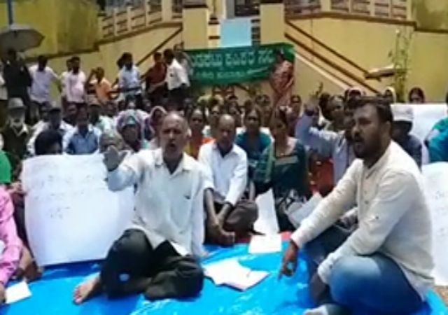 Adivasis protest demanding for basic needs