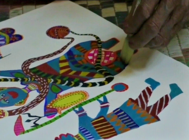 80-year-old tribal womans Paintings exhibiting in Italy