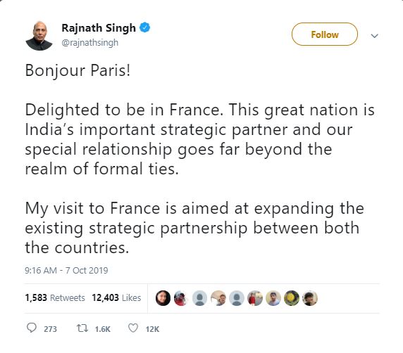 rajnath visit to france