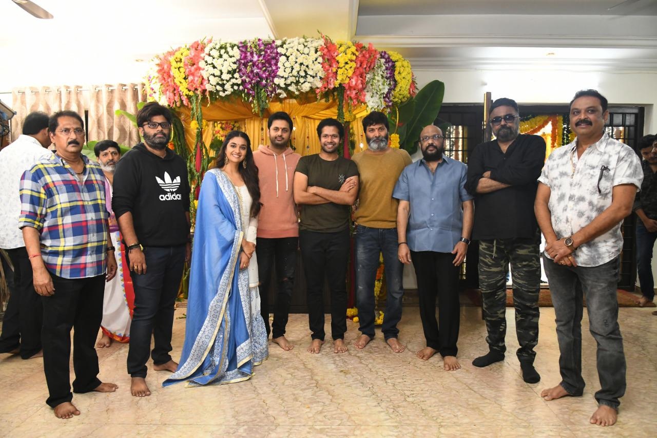 nithin-keerthy suresh rang dey movie shooting started