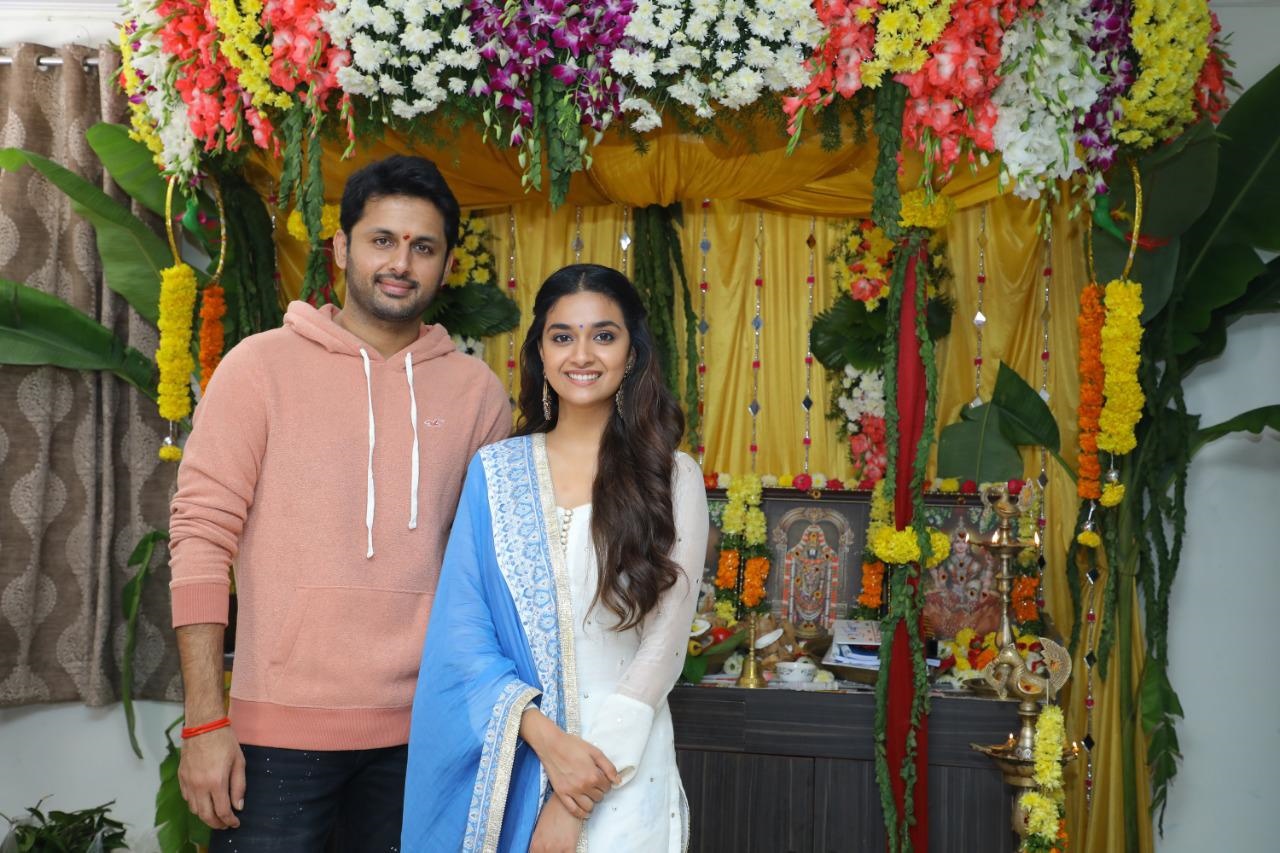 nithin-keerthy suresh rang dey movie shooting started