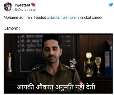 Gambhir's fan troll irfan